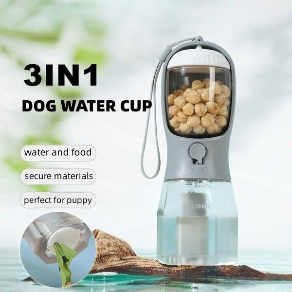3-in-1 Portable Dog Water Bottle & Container