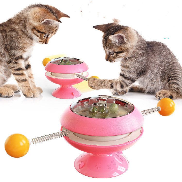 Rotatable Interactive Cat Toy with Catnip