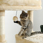 56" Tall Cat Trees Towers with Scratching Posts Condos Hammock Resting Perch, Indoor Pet Activity Furniture Play House for Large Cats Kitty Kitten, Beige
