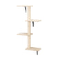 Cat Wall Shelves and Perches Set of 5, Sleeping Playing Lounging Climbing Cat Tree House for Multiple Cats, Beige