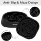 Slow Feeder Dog Bowls, Non Slip Cat Food Bowls, Bloat Stop Maze Pet Dishes, Interactive Feeder for Small Breeds 1 Cup Black