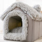 Foldable Dog House Pet Cat Bed Winter Dog Villa Sleep Kennel Removable Nest Warm Enclosed Cave Sofa Pets Supplies