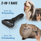 Pet Grooming Brush and Metal Comb, Cat Brush Undercoat Rake for Dogs Grooming Supplies Dematting Deshedding Brush for Shedding, Deshedder Brush Dogs Shedding Tool for Long Matted Haired Pets, Black
