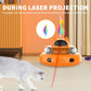 4-In-1 Indoor Interactive Cat Toy, Retractable Laser & Feather, USB Rechargeable, Orange