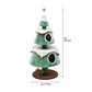 63" Christmas Cat Tower with 2 Semi-Enclosed Cat Houses, Indoor Cat Tree with Cat Condos, Cute Cat Tree with Plush Ball for 2 Cat