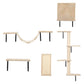 Cat Wall Shelves and Perches Set of 5, Sleeping Playing Lounging Climbing Cat Tree House for Multiple Cats, Beige
