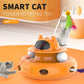 4-In-1 Indoor Interactive Cat Toy, Retractable Laser & Feather, USB Rechargeable, Orange