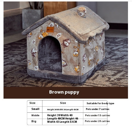 Foldable Pet House Bed