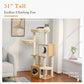 51" Modern Cat Tower for Indoor Cats, Multilevel Cat Tree Cat Play House with Large Cat Condo, Beige