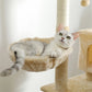 56" Tall Cat Trees Towers with Scratching Posts Condos Hammock Resting Perch, Indoor Pet Activity Furniture Play House for Large Cats Kitty Kitten, Beige