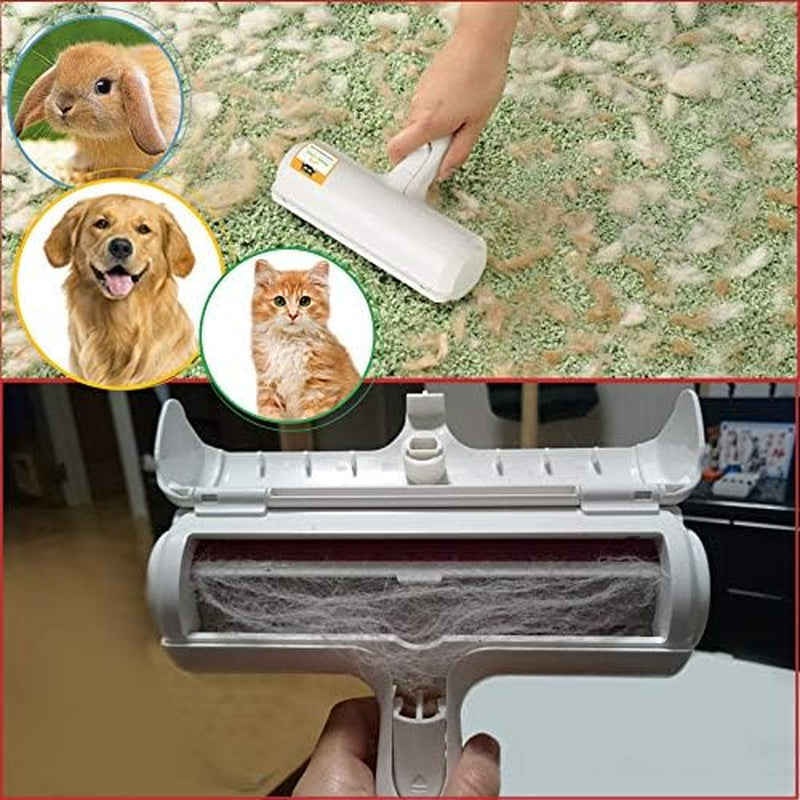 Pet Hair Remover Roller - Lint Roller for Pet Hair - Self Cleaning Dog & Cat Hair Remover - Remove Dog, Cat Hair from Furniture, Carpets, Bedding, Clothing and More. White