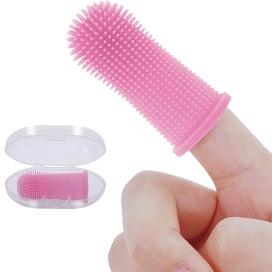 Pet Dog Cat 360º Finger Brush Toothbrush Full Surround Silicone Bristles Oral