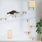 Cat Wall Shelves and Perches Set of 5, Sleeping Playing Lounging Climbing Cat Tree House for Multiple Cats, Beige