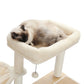 51" Modern Cat Tower for Indoor Cats, Multilevel Cat Tree Cat Play House with Large Cat Condo, Beige