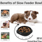 Slow Feeder Dog Bowls, Non Slip Cat Food Bowls, Bloat Stop Maze Pet Dishes, Interactive Feeder for Small Breeds 1 Cup Black