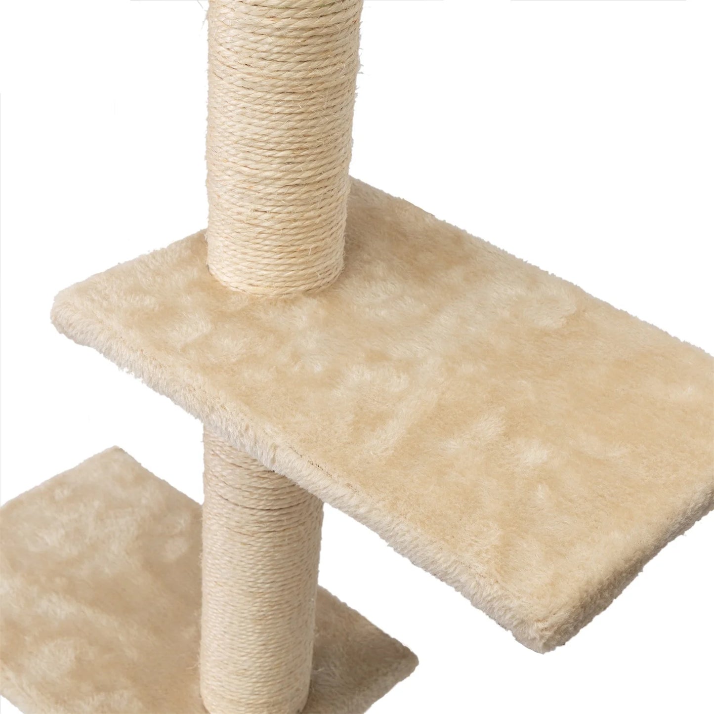 Cat Wall Shelves and Perches Set of 5, Sleeping Playing Lounging Climbing Cat Tree House for Multiple Cats, Beige