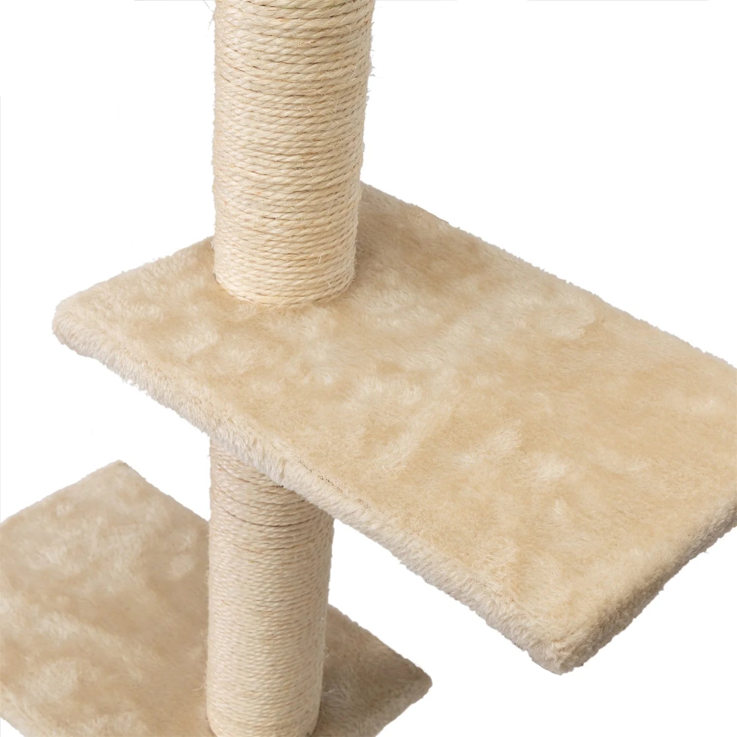 Cat Wall Shelves and Perches Set of 5, Sleeping Playing Lounging Climbing Cat Tree House for Multiple Cats, Beige