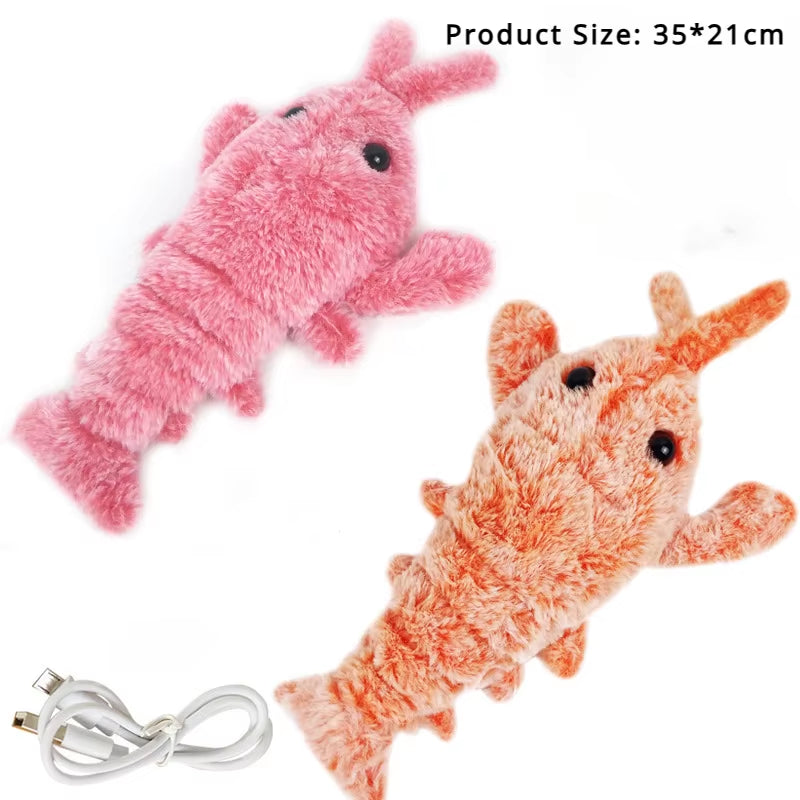 New Cat Toys Electric Lobster USB Rechargeable Simulation Jumping Shrimp Plush Electric Pet Teasing Cat Dogs Toys Pet Supplies